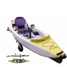 Hot selling 1 person professional fishing inflatable kayak drop stitch inflatable kayak with foot pedal